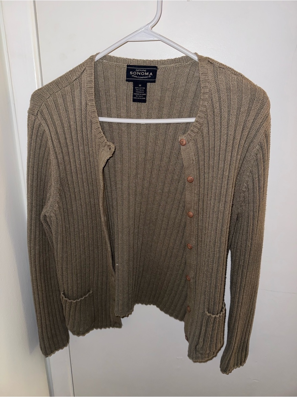 Sonoma Knit Ribbed Button-Front Cardigan Sweater